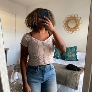 Free People Movement Cropped Off The Shoulder Shirt